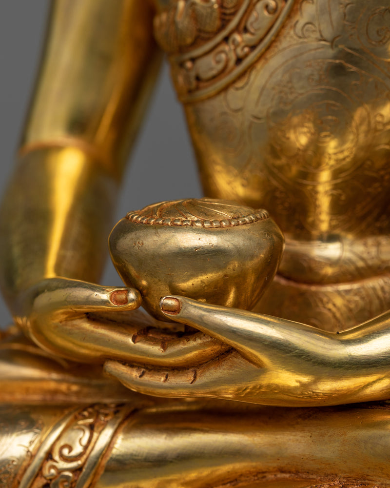 11 Inch Amitabha Buddha Gold Statue | Infinite Light Buddha of Pure Land
