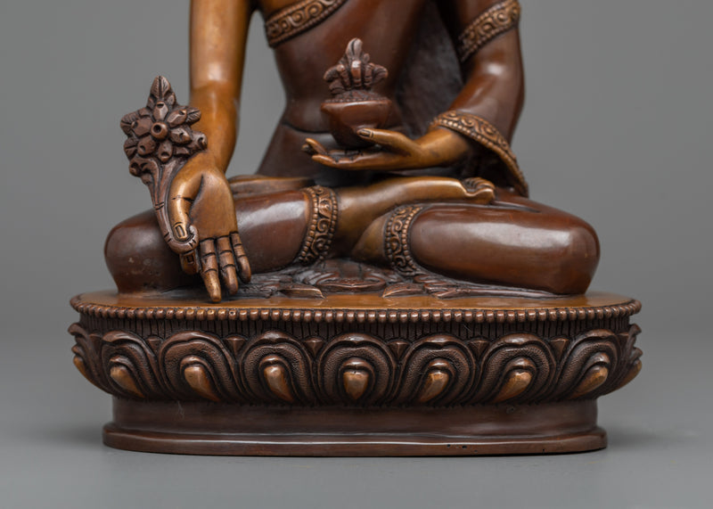 9 Inch Medicine Buddha Statue | Handcrafted in Century Old Craftsmanship