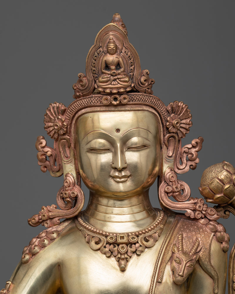 Two-Armed Chenrezig Statue | Masterfully Hand-carved Sculpture