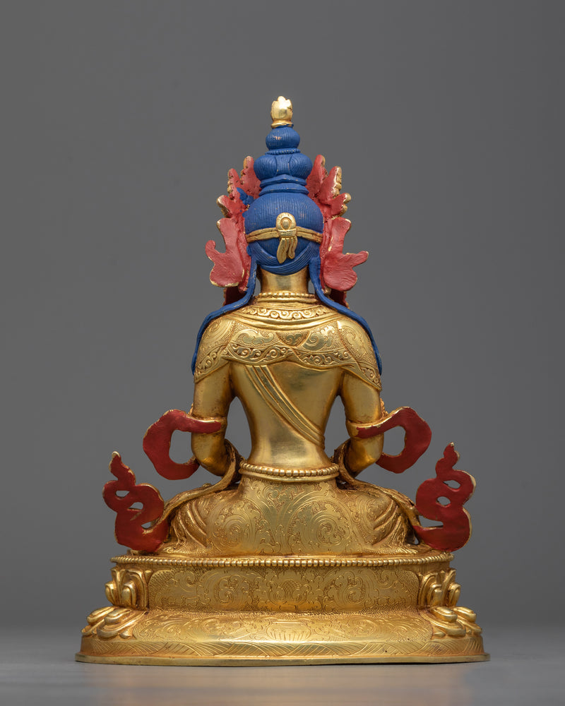Buddha Amitayus Handmade Statue | 24k Gold Gilded Fine Figure