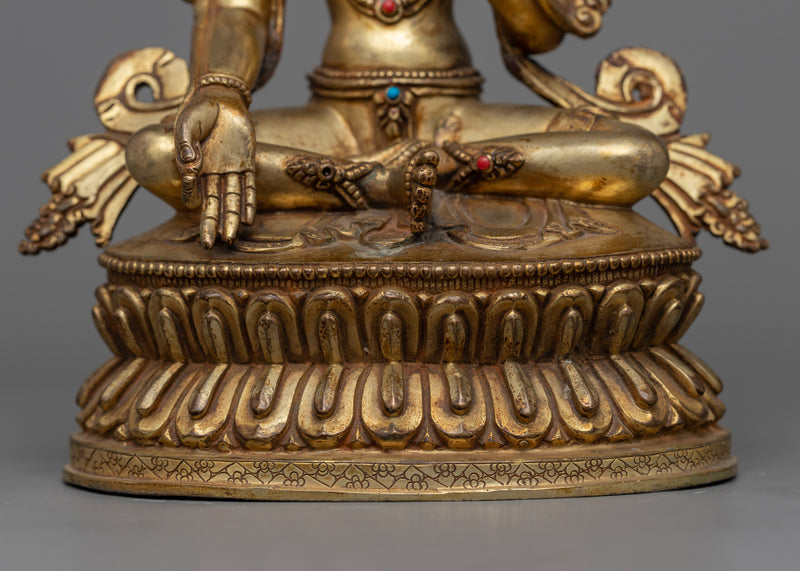 Antique-Looking Green Tara Sculpture | Discover Serenity with Our Sculpture