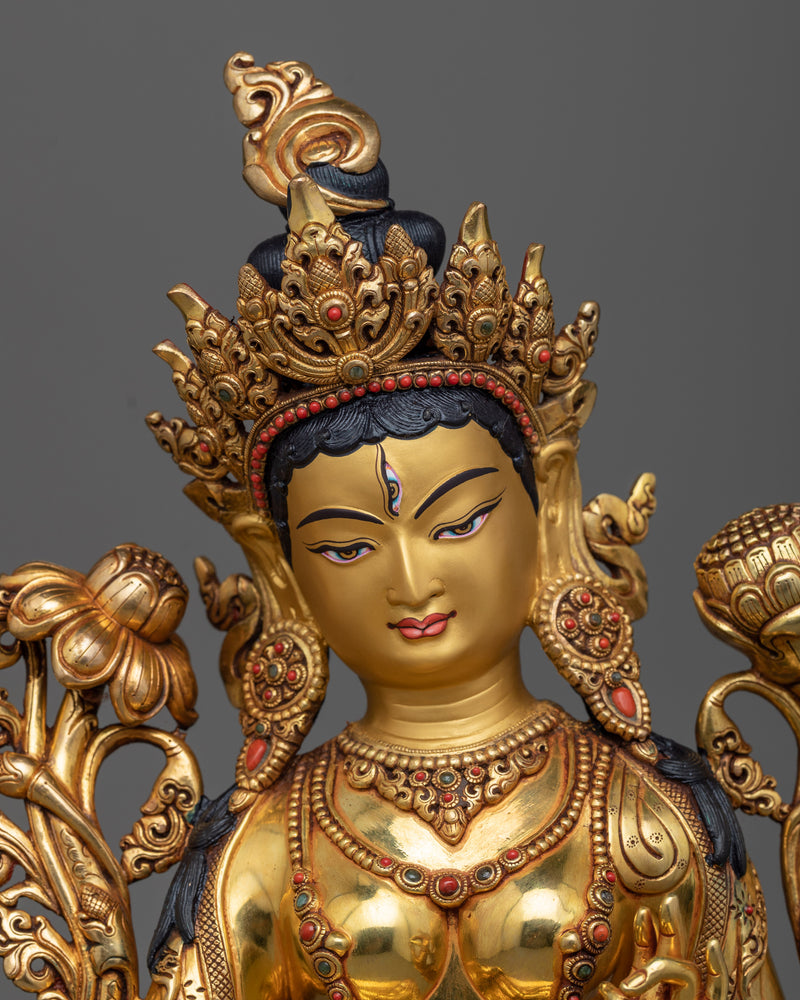 White Tara Healing Deity | Premium Statue Handmade in Nepal