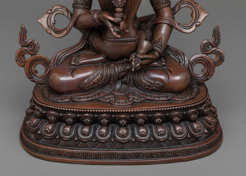 Harmonious Vajrasattva with Consort Sculpture | Nepalese Oxidized Copper Artwork