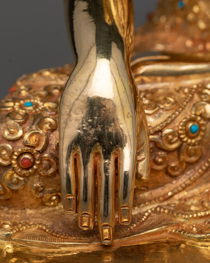 Serene Shakyamuni Buddha Statue for Sacred Chants | Nepalese Traditional Artwork