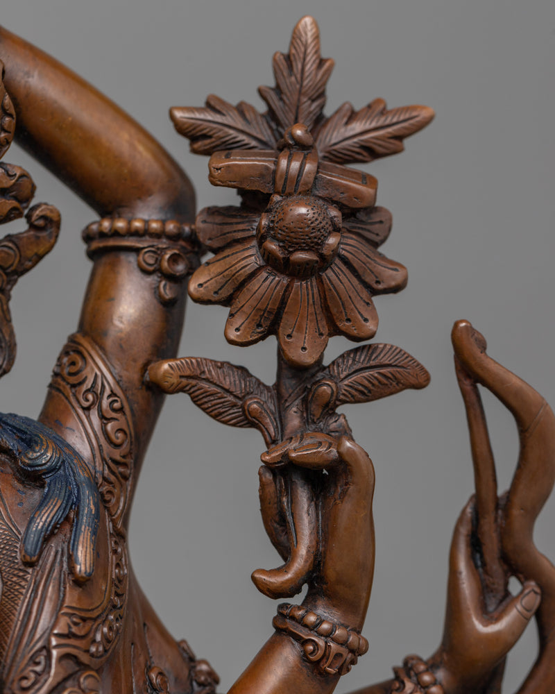 Unlock Wisdom with the Namasangati Artistry | Chocolate Oxidized Statue