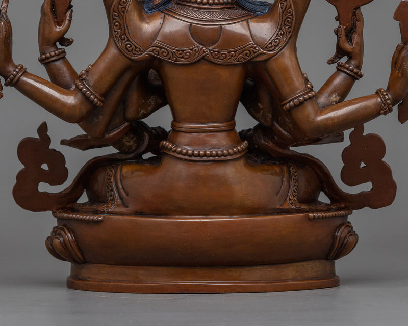 Unlock Wisdom with the Namasangati Artistry | Chocolate Oxidized Statue