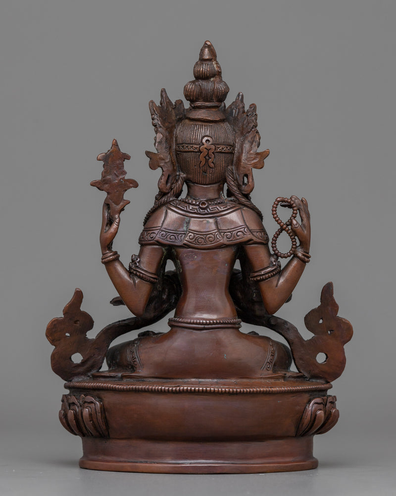 Cherished Chenresig Avalokiteshvara Statue | Himalayan Hand-made Buddhist Sculpture