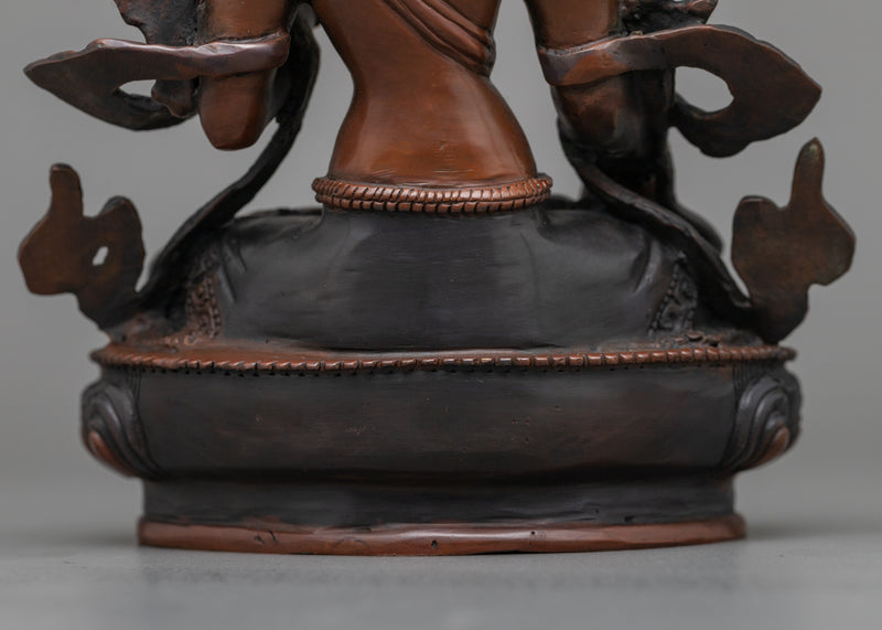 White Tara 8 Inch Statue | Handmade Copper Figurine