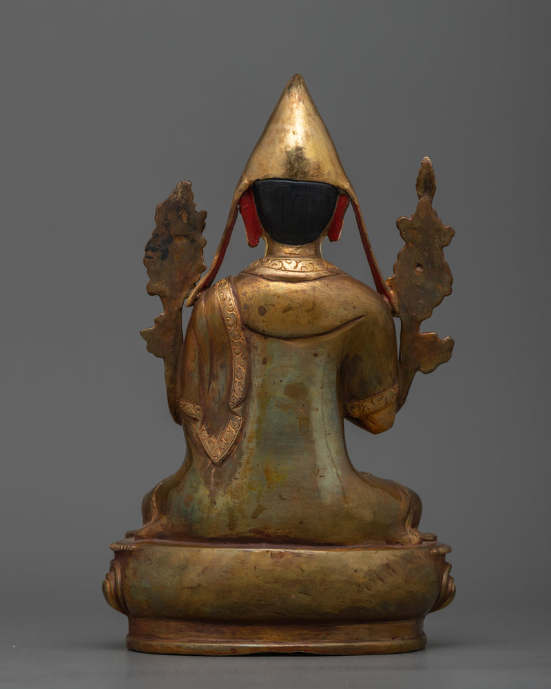 Je Tsongkhapa Statue | 24k Gold Gilded Artwork