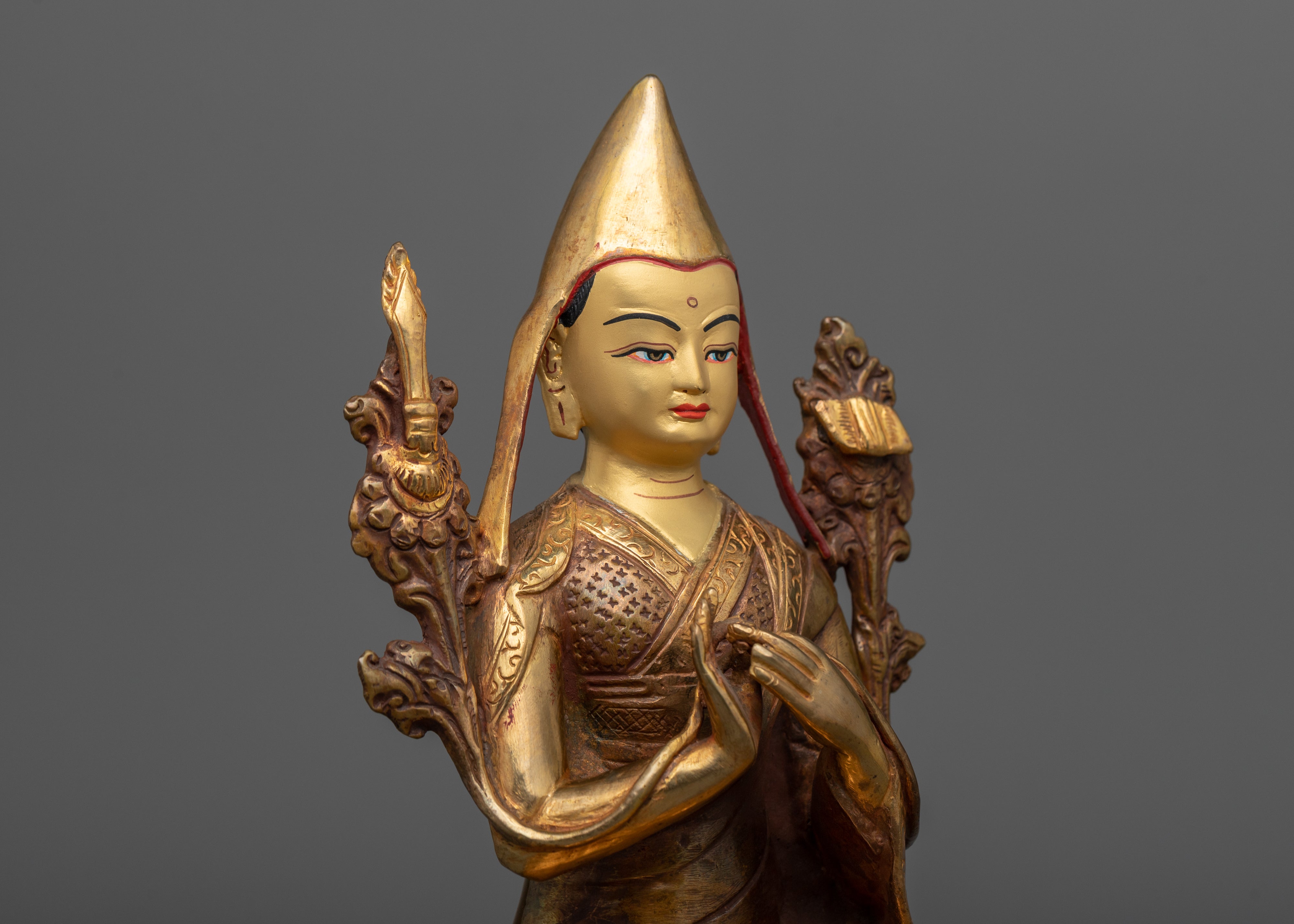 Je Tsongkhapa Statue | 24k Gold Gilded Artwork