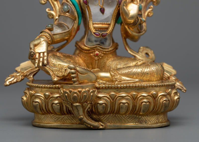 Green Tara Crystal and Copper Statue | Experience Divine Benevolence