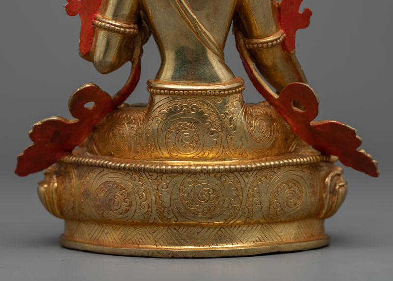 White Tara Crystal and Copper Statue | Embrace Serenity with our Sacred Sculpture