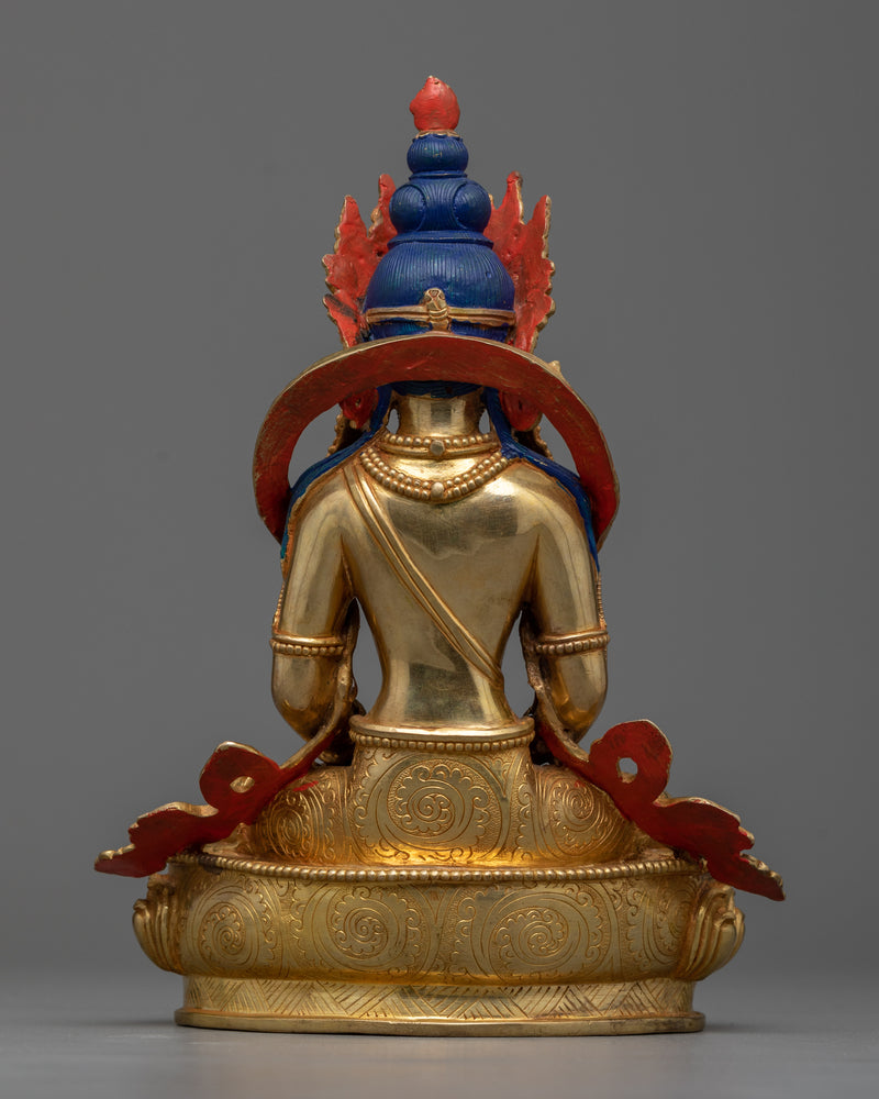 Amitayus Crystal and Copper Statue | Eternal Blessings with the Sacred Sculpture