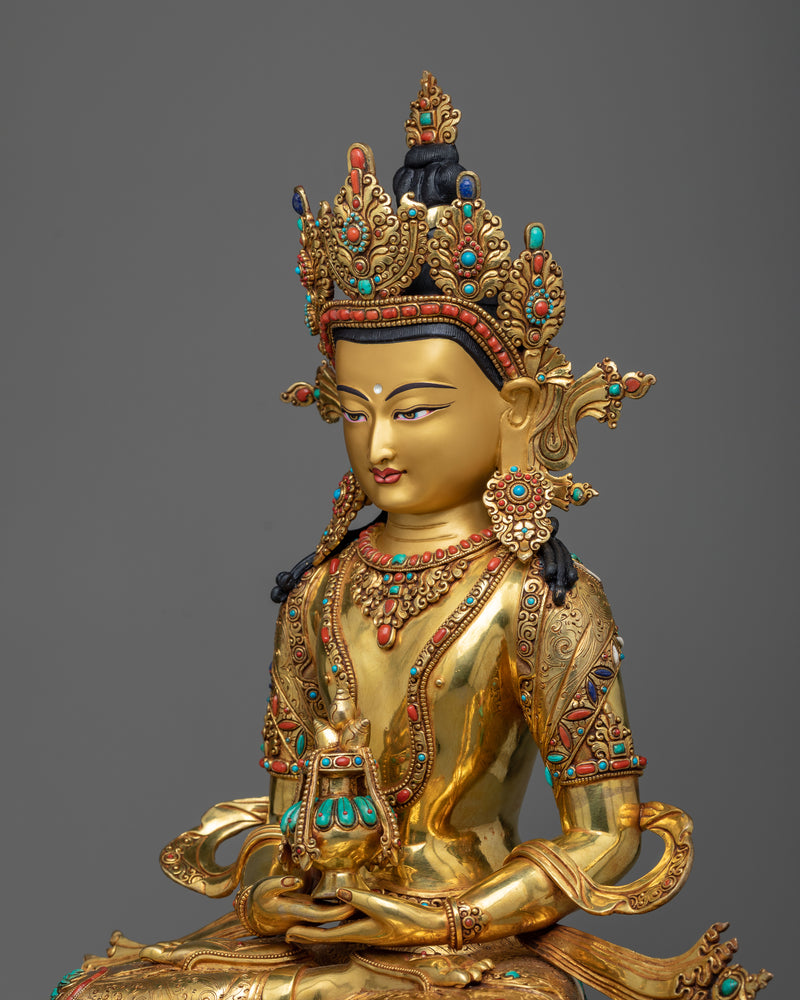 Exquisite Buddha Amitayus Sculpture | Immerse in Limitless Life