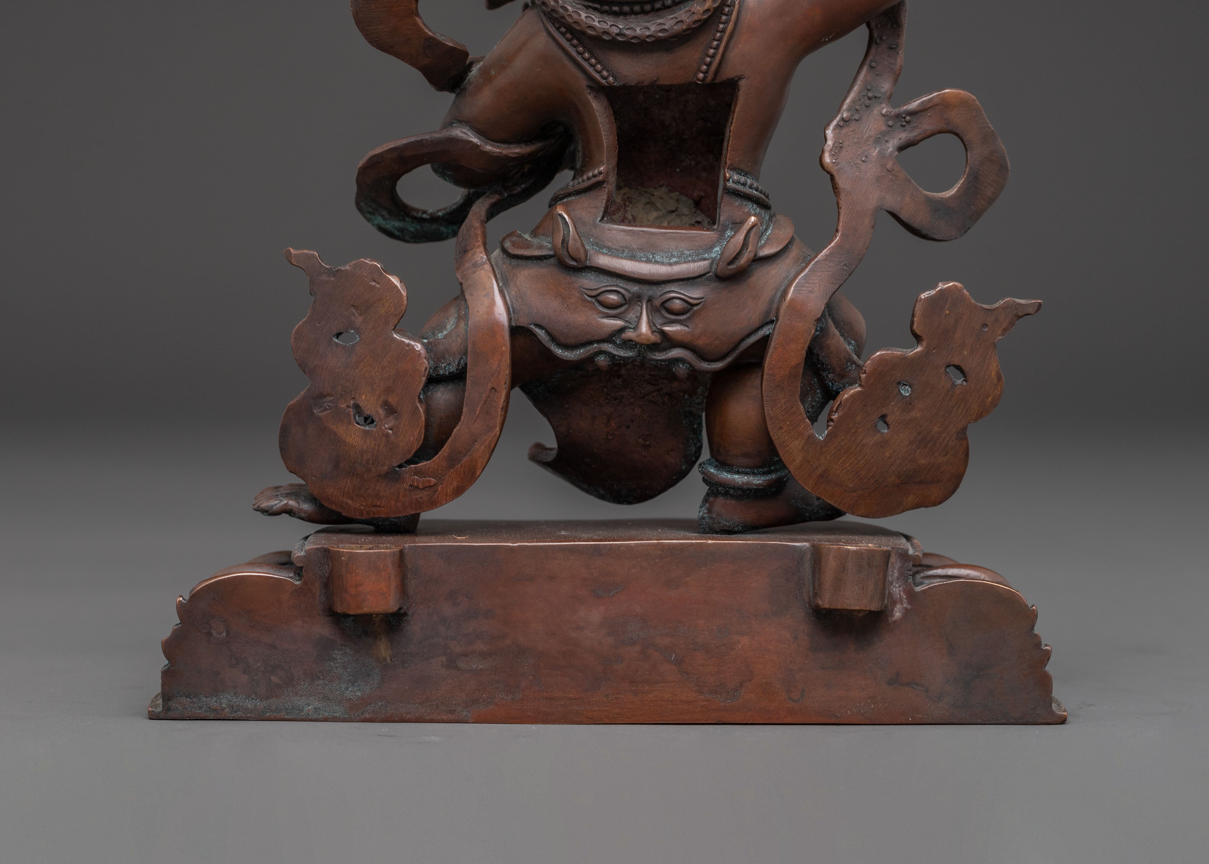 Handmade Copper Statue of Wrathful Bodhisattva Vajrapani | Tibetan Protector Deity