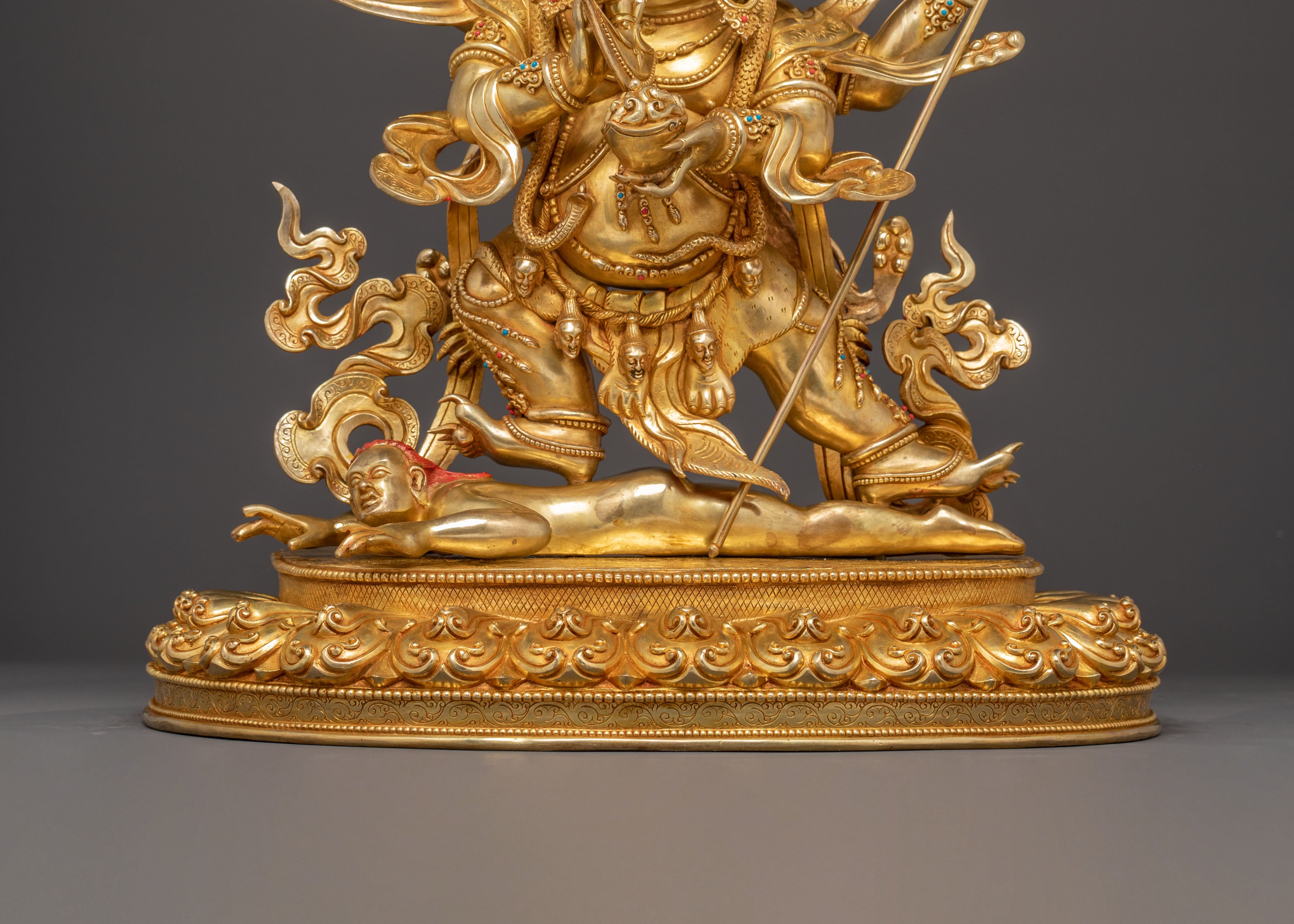 Four Armed Mahakala Handmade Copper Statue | Protector of the Dharma