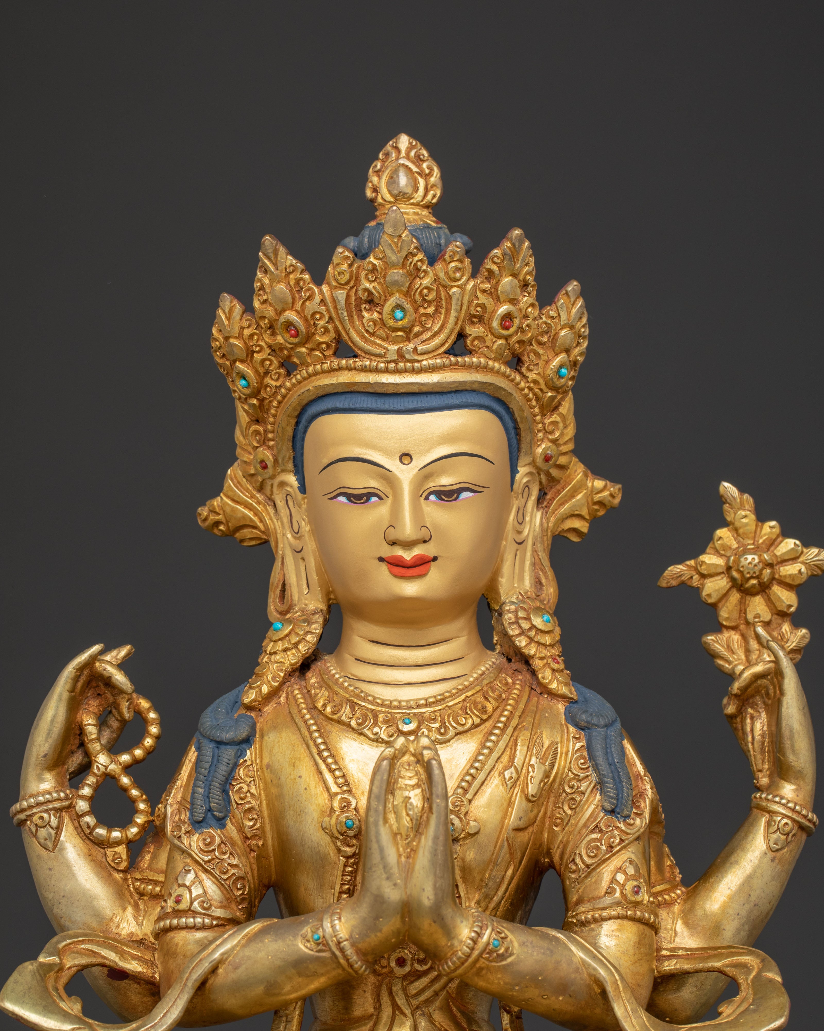 Golden Chenrezig Artwork: Lord of Compassion