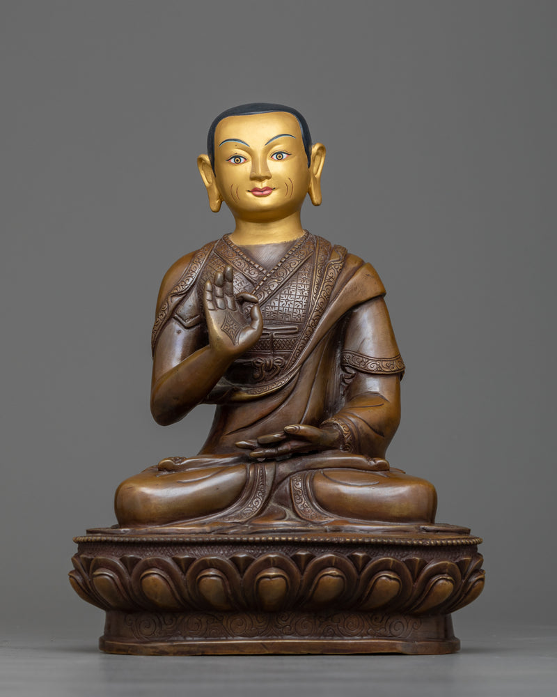 Lama Tsongkhapa and Disciples Statue Set | Handmade Buddhist Masters Sculpture