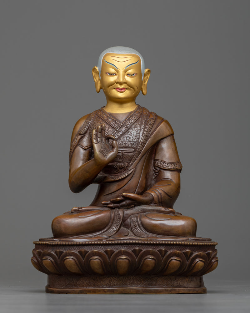 Lama Tsongkhapa and Disciples Statue Set | Handmade Buddhist Masters Sculpture
