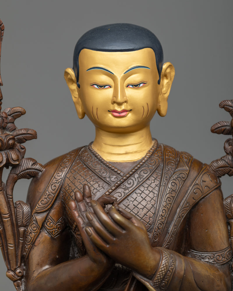 Lama Tsongkhapa and Disciples Statue Set | Handmade Buddhist Masters Sculpture