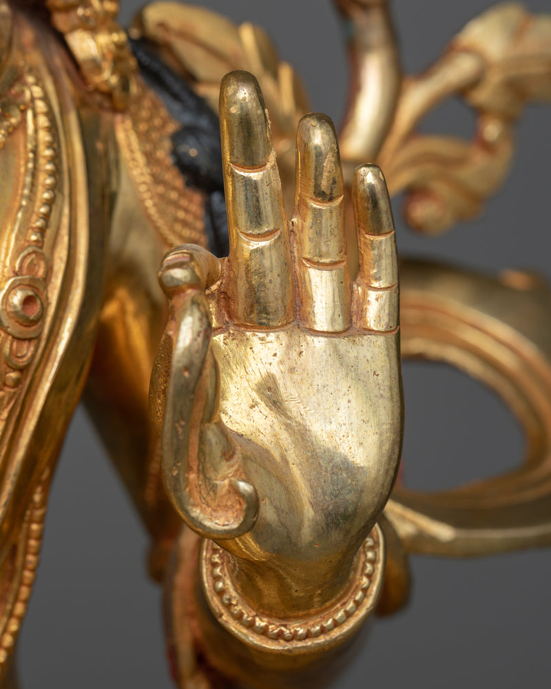 Manjushri 18.5 Inches Statue | 24k Gold Gilded Fine Art