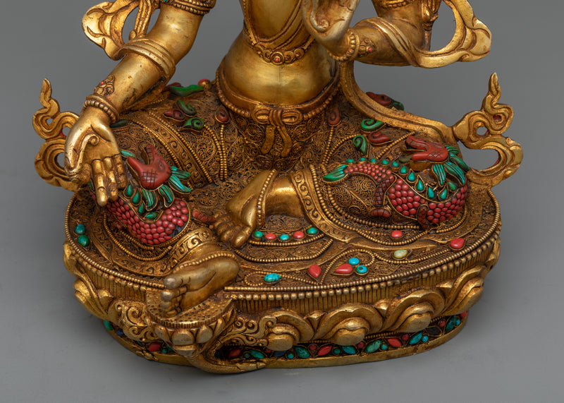 Goddess-Green-Tara-Statue | Handmade with an Antique Touch