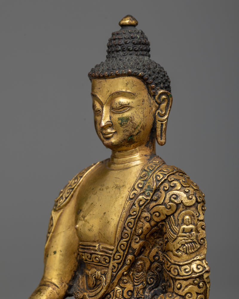 Vintage Shakyamuni Buddha Statue | Echoes of Timeless Enlightenment