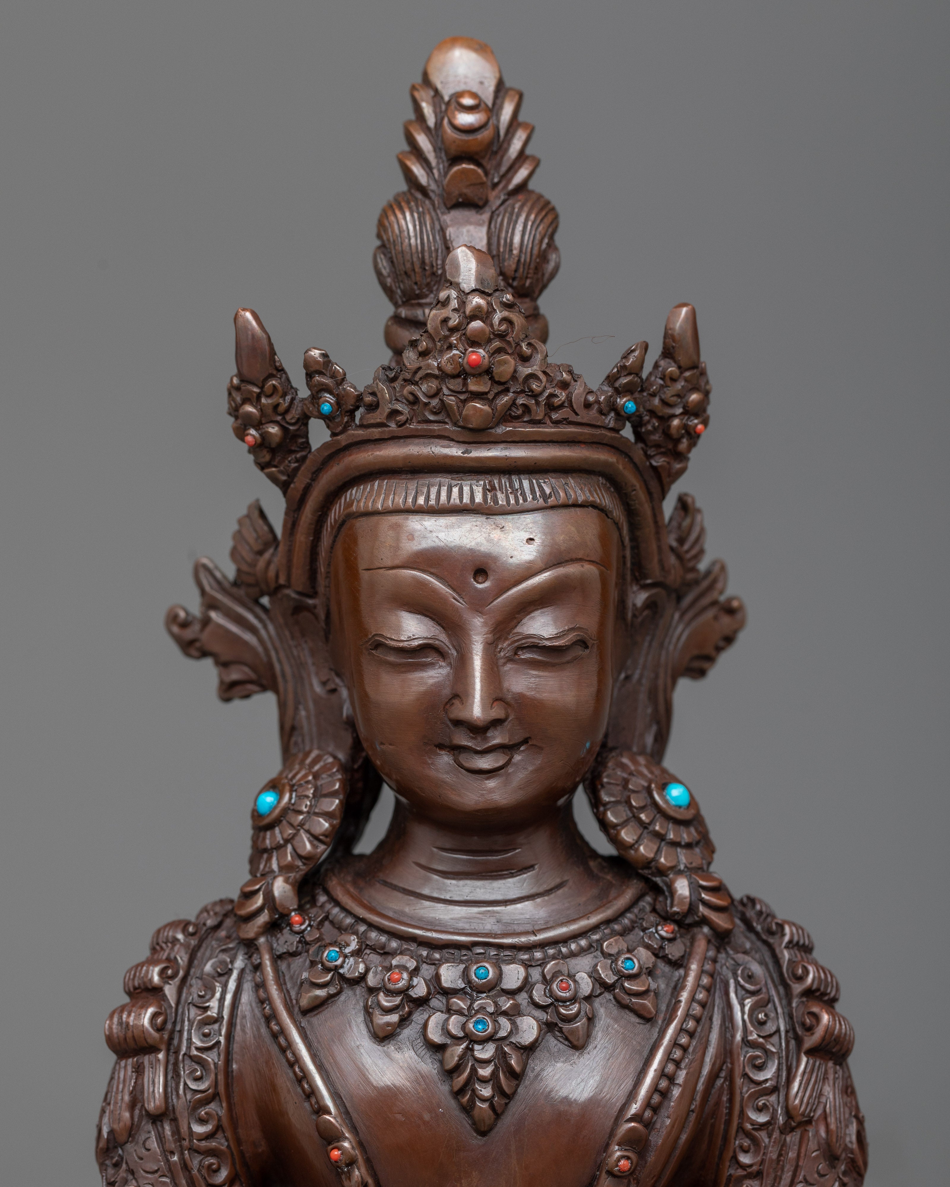 Handcrafted Amitayus Aparamita Statue | Traditionally Made in Nepal