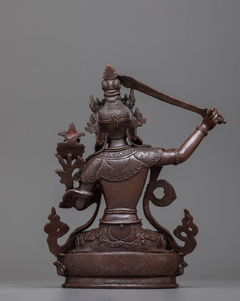 Manjushri with Flaming Sword Masterpiece | Traditionally Hand-made Sculpture