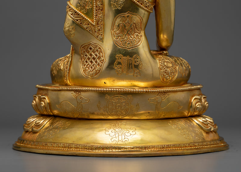 The Sage of Shakya, Shakyamuni Buddha | Himalayan 24k Gold Gilded Statue
