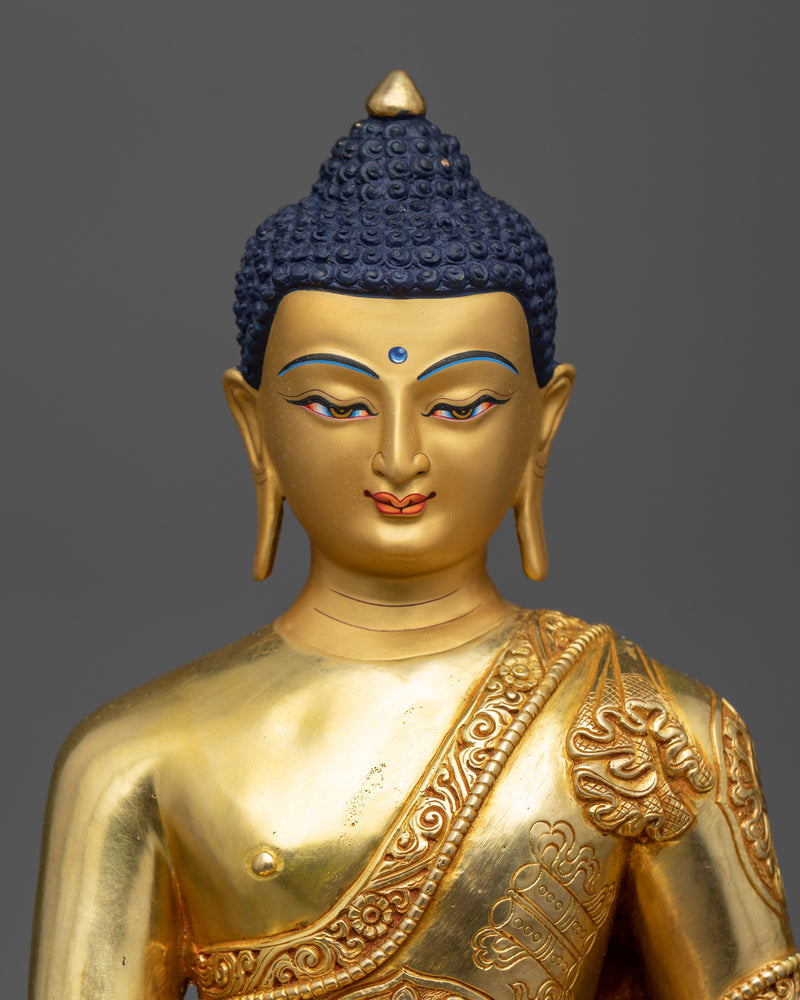 The Sage of Shakya, Shakyamuni Buddha | Himalayan 24k Gold Gilded Statue