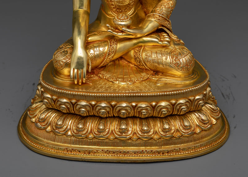 The Sage of Shakya, Shakyamuni Buddha | Himalayan 24k Gold Gilded Statue