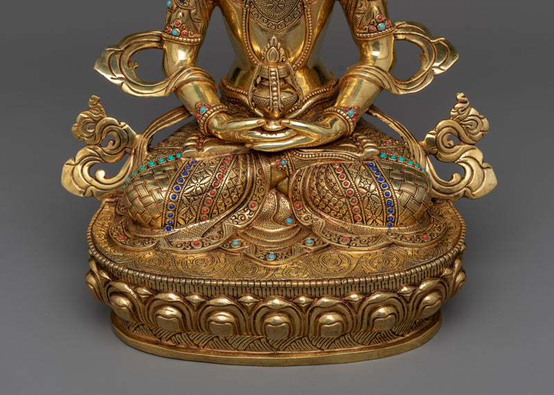 Amitayus-Aparamita Sculpture | Dual Essence of Longevity & Wisdom