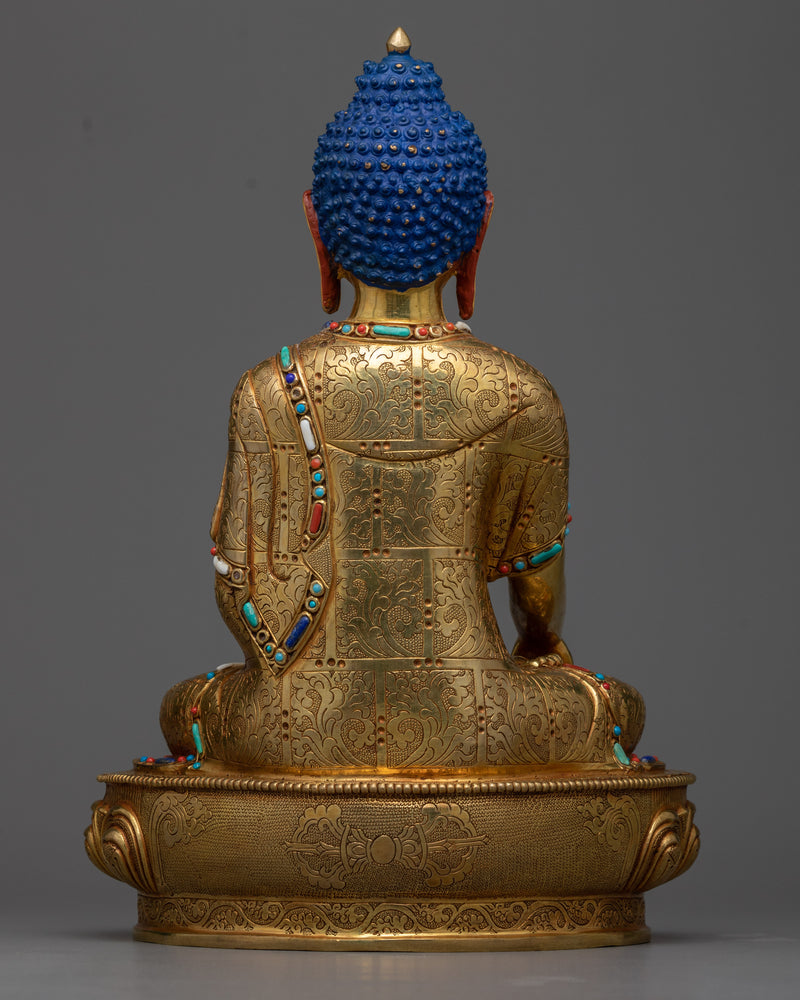 Blessed One Shakyamuni Buddha's Statue | The Awakened One | 24k Gold Gilded