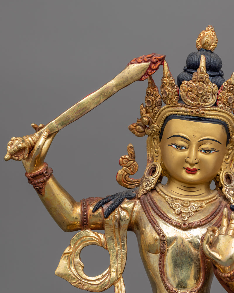 Peaceful Manjushri Sculpture | Serenity in Wisdom