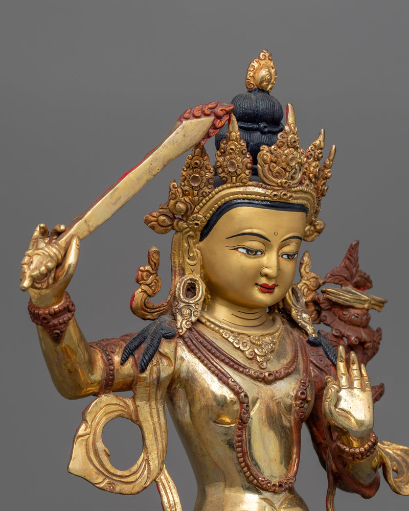 Peaceful Manjushri Sculpture | Serenity in Wisdom
