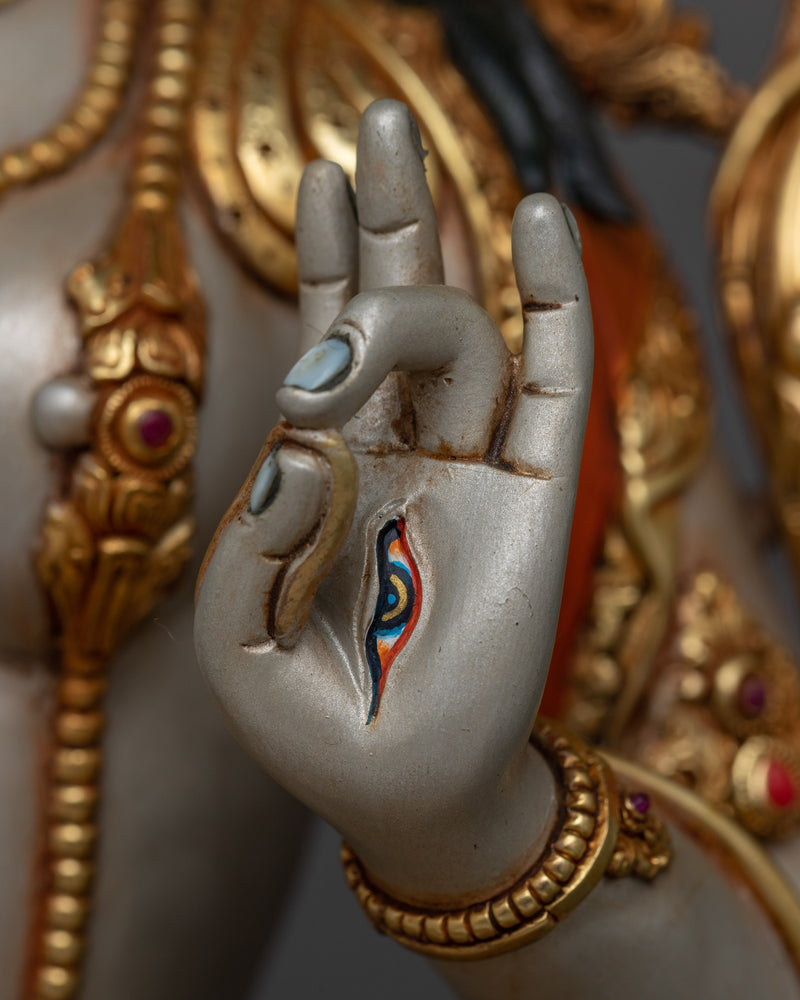 The White Tara Statuette | Embodiment of Purity and Longevity