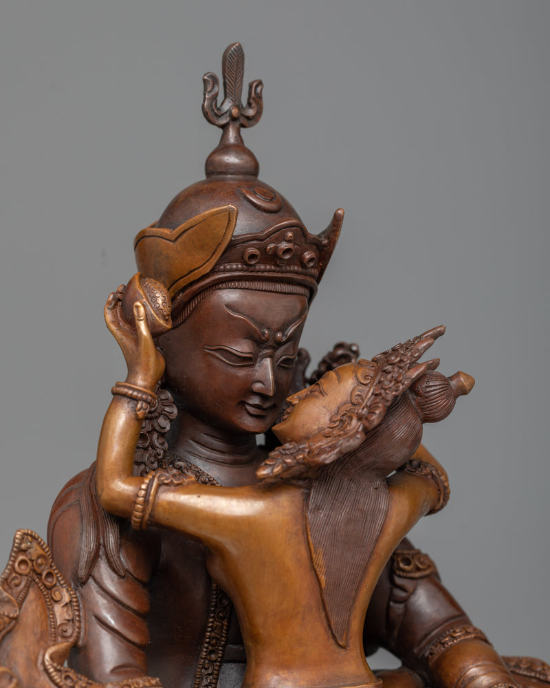 guru rinpoche with consort sculpture