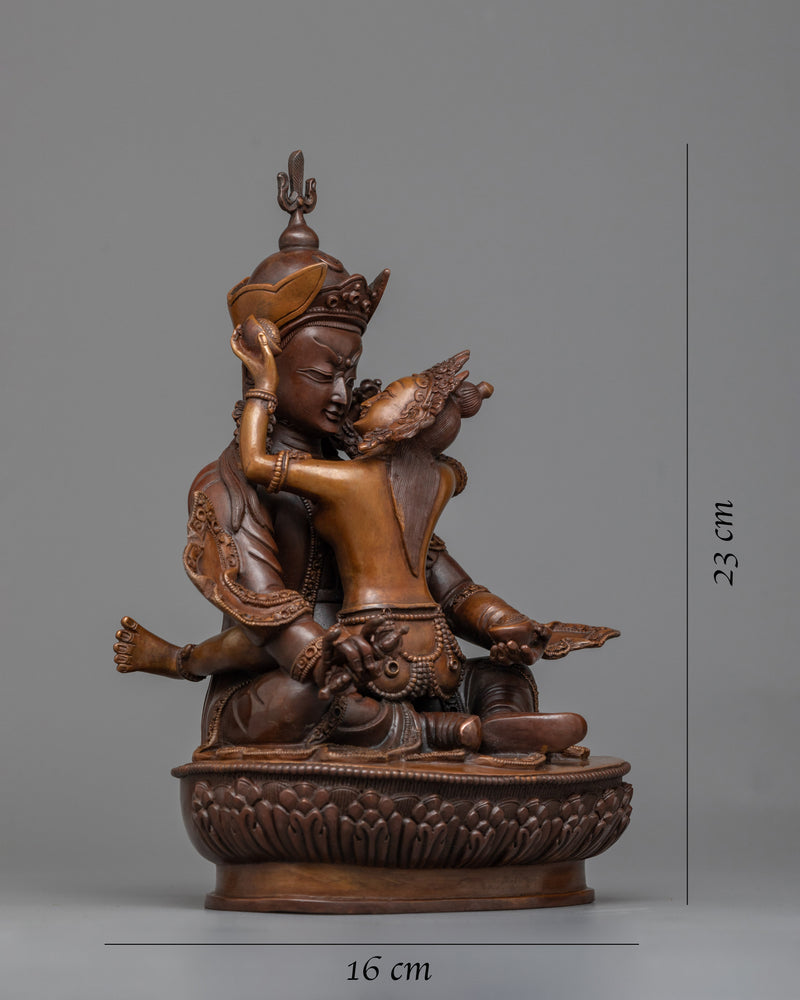 guru rinpoche with consort sculpture