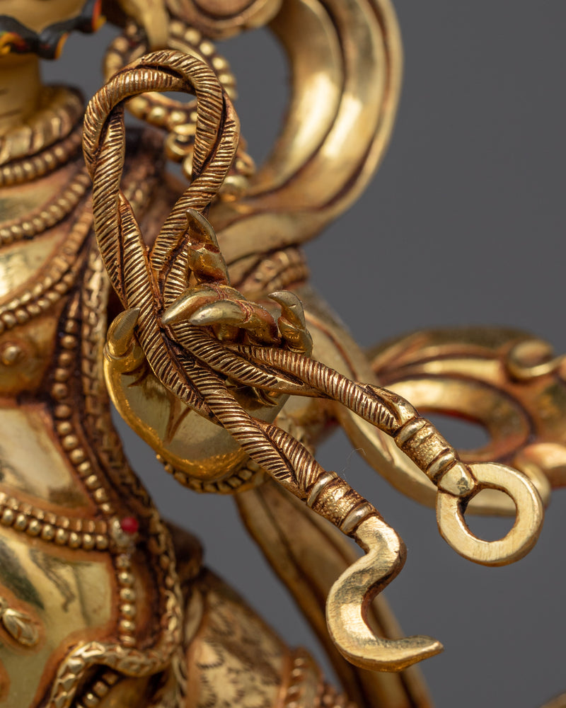 Vajrapani Bodhisattva Statue | Majestic Gold Gilded Shrine Sculpture