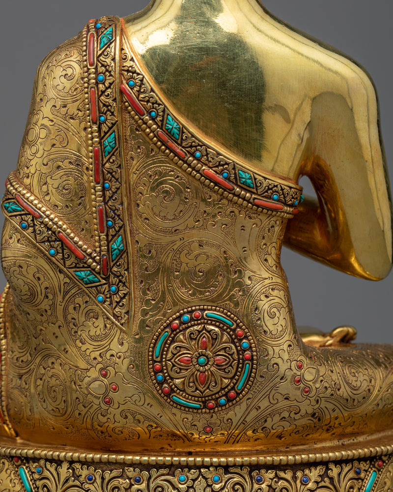 Vairocana Buddha - The Illuminator Statue | Triple Layers Gold Gilded Sculpture