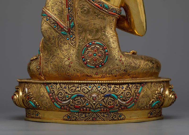 Vairocana Buddha - The Illuminator Statue | Triple Layers Gold Gilded Sculpture