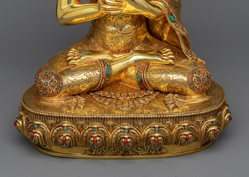Vairocana Buddha - The Illuminator Statue | Triple Layers Gold Gilded Sculpture