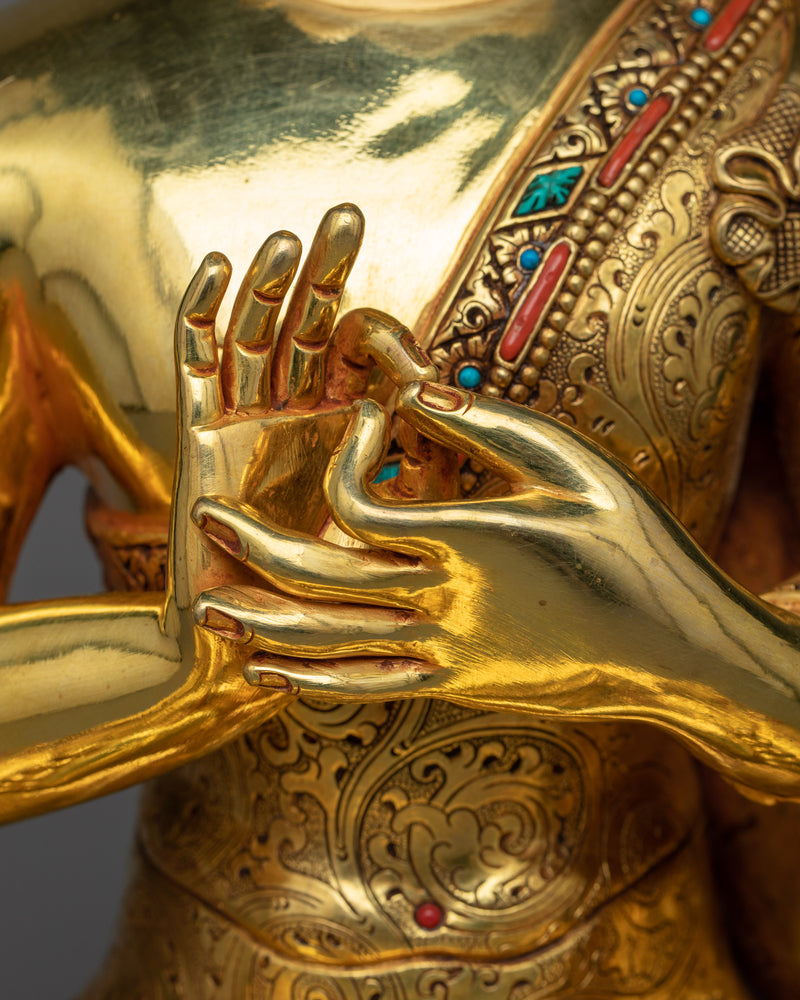 Vairocana Buddha - The Illuminator Statue | Triple Layers Gold Gilded Sculpture