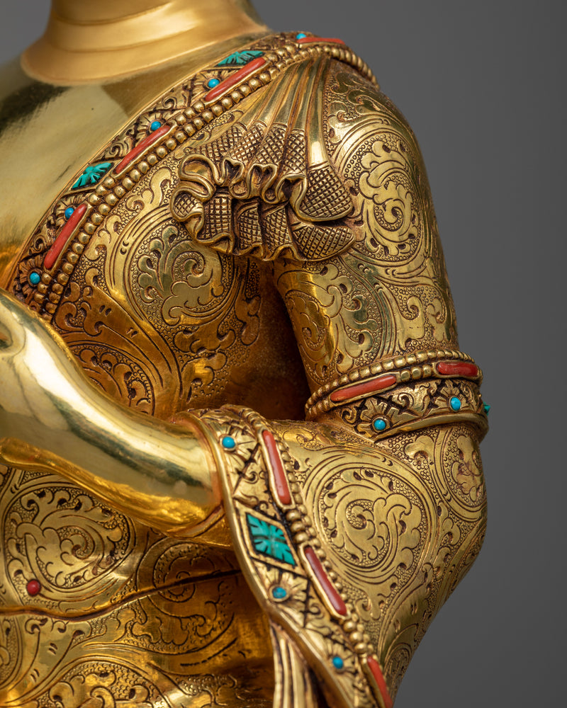 Vairocana Buddha - The Illuminator Statue | Triple Layers Gold Gilded Sculpture