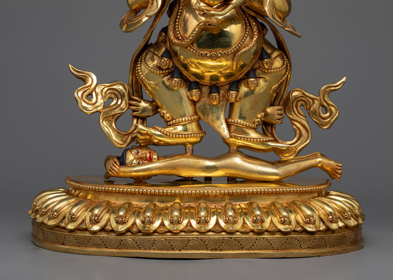 Mahakala of Sakya Tradition | Sakya Mahakala 24K Gold Gilded Statue