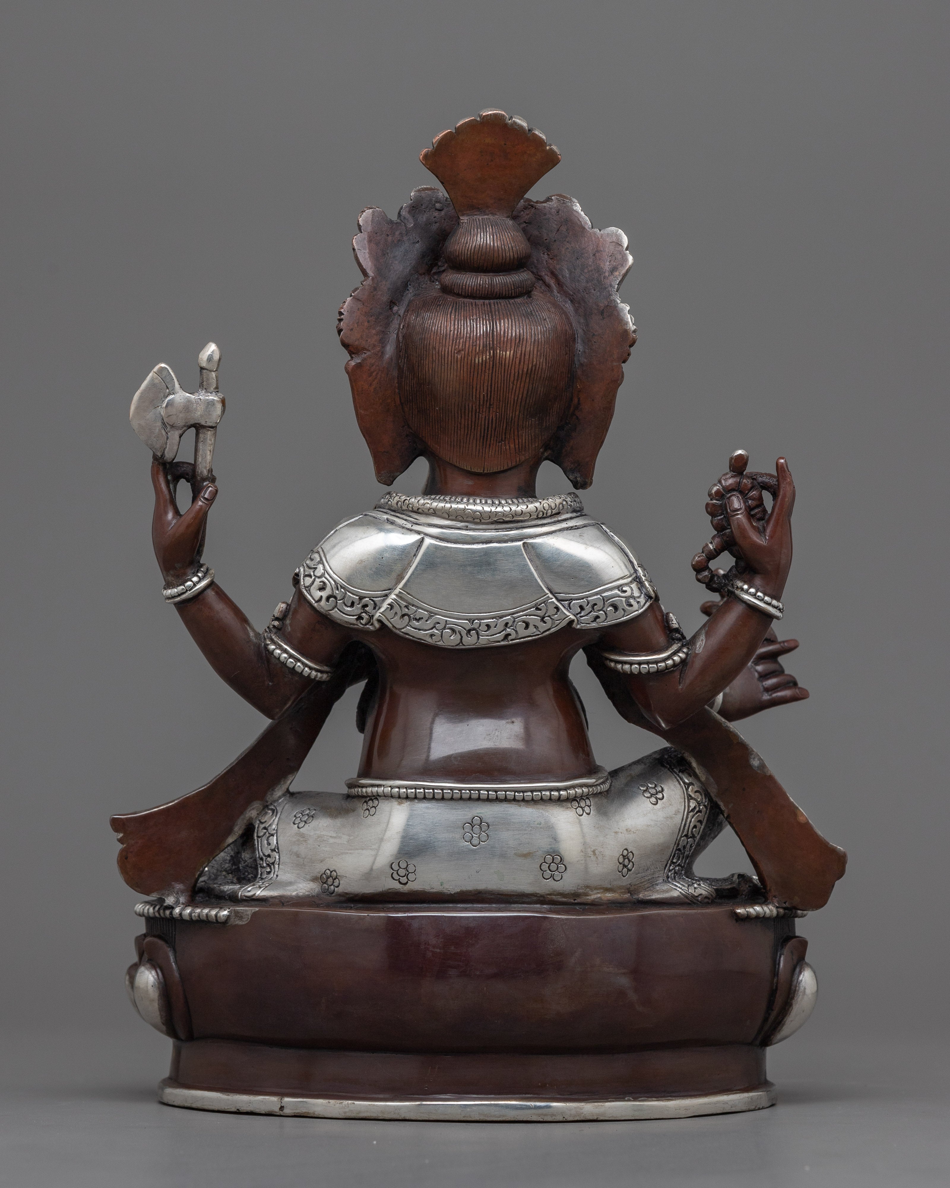Silver Splendor Ganeshji | Oxidized Copper Statue