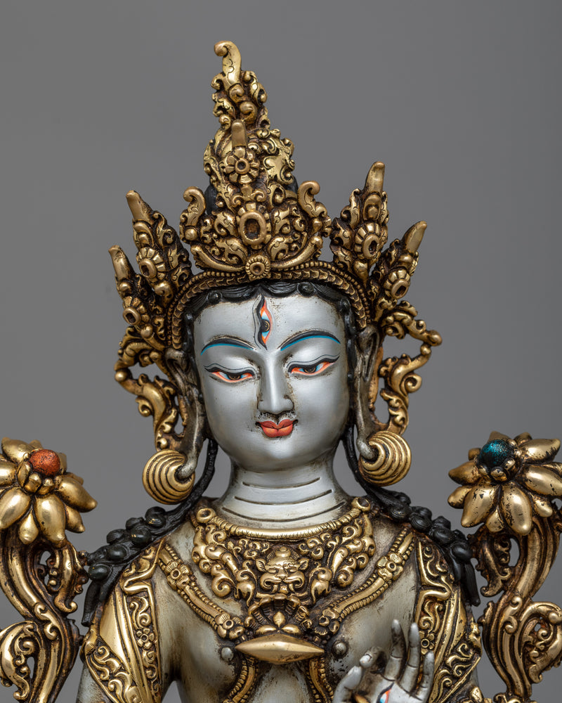 tibetan-white tara-statue
