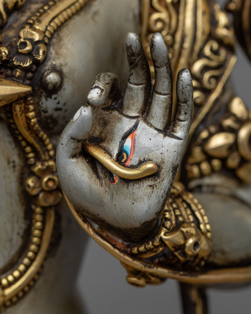 Tibetan Tara Statue | Celestial Long Life Deity White Tara