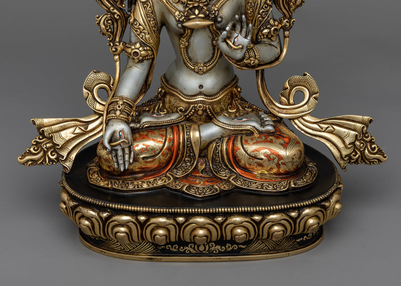 Tibetan Tara Statue | Celestial Long Life Deity White Tara